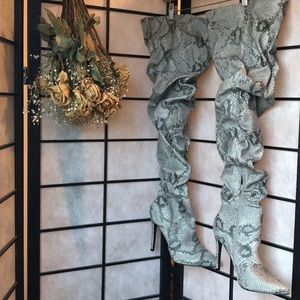 Thigh High Snakeskin Boots